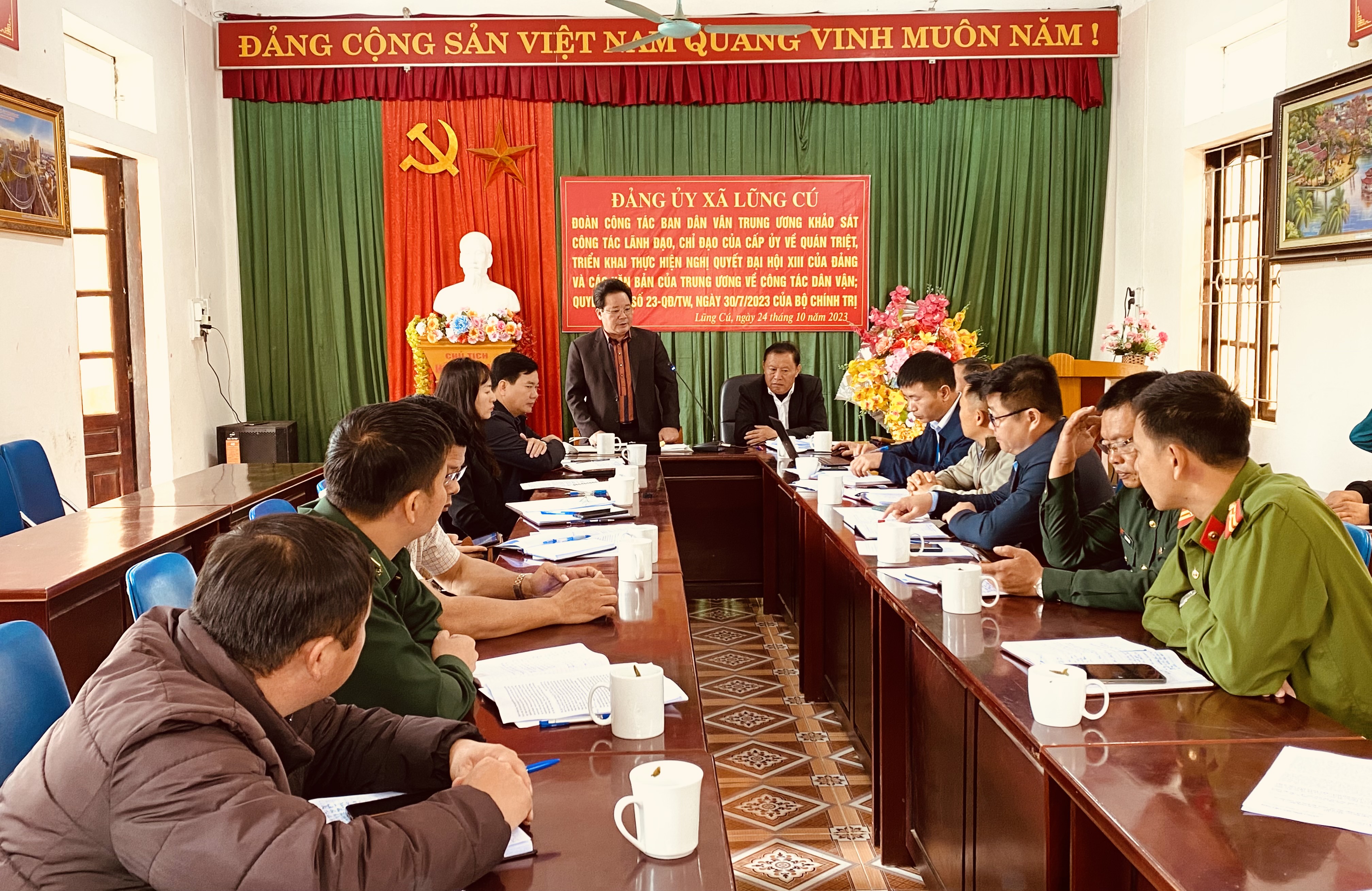 Đoàn công tác Ban Dân vận Trung ương làm việc tại xã Lũng Cú, huyện Đồng Văn