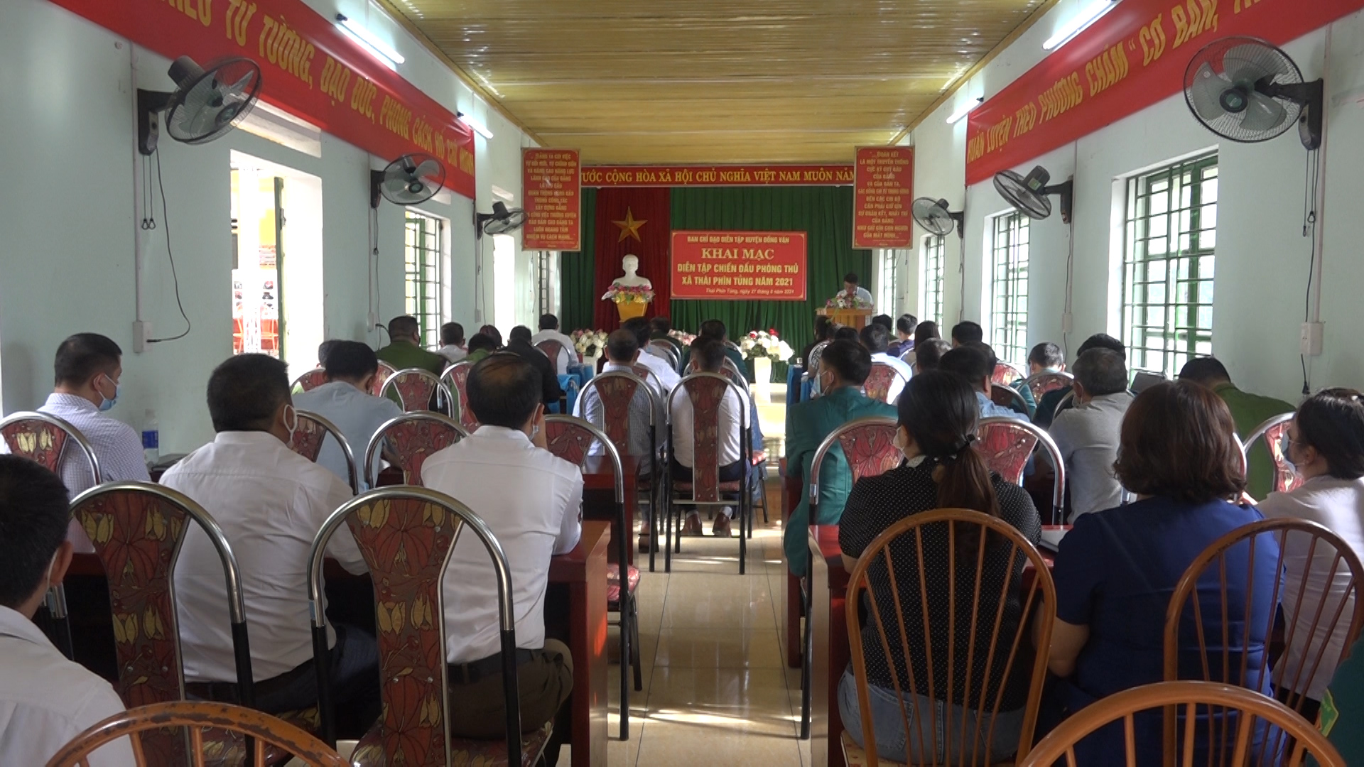 Huyện Đồng Văn tổ diễn tập chiến đấu phòng thủ tại xã Thài Phìn Tủng năm 2021