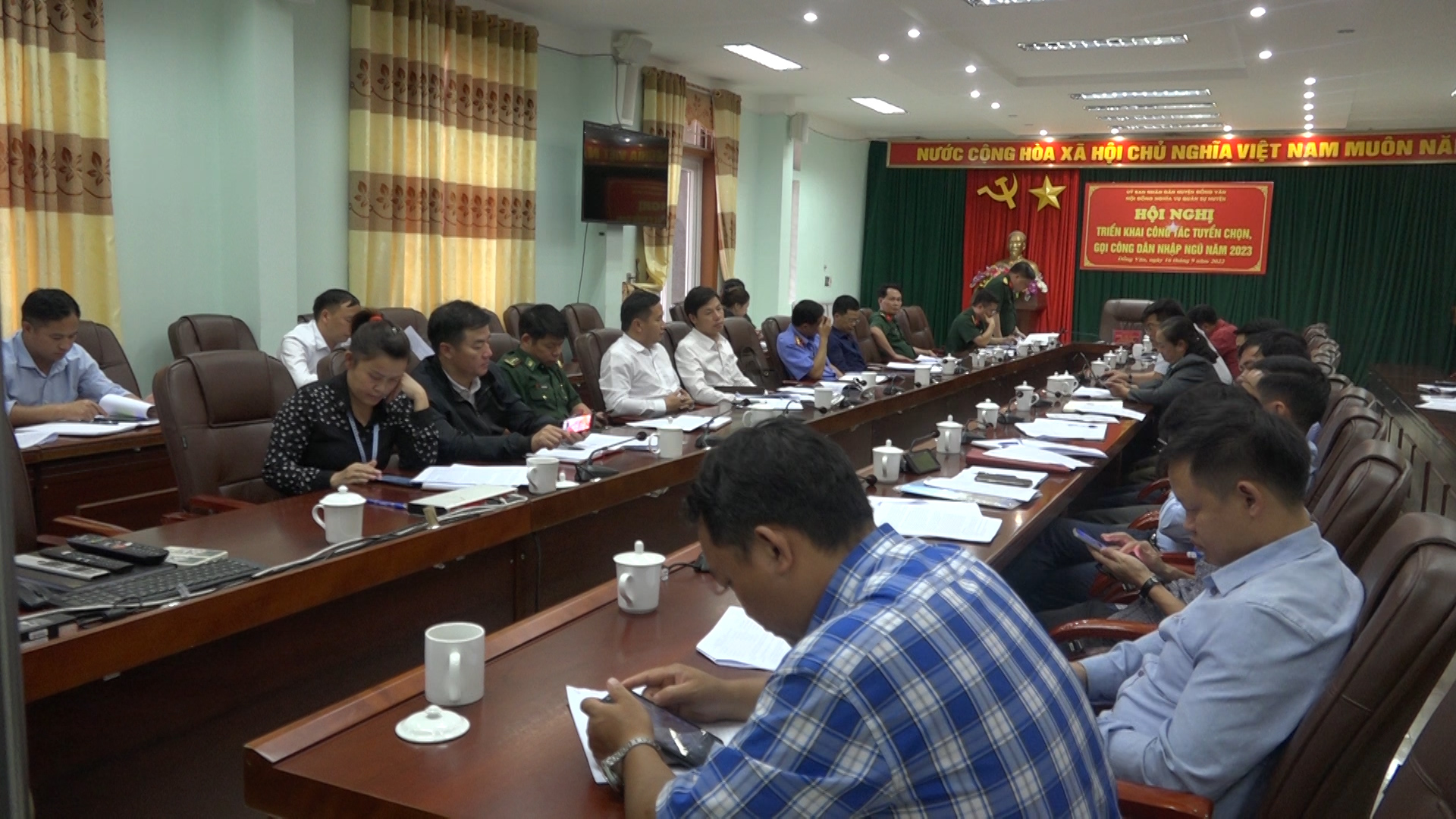 UBND huyện Đồng Văn họp Hội đồng nghĩa vụ quân sự huyện lần thứ nhất