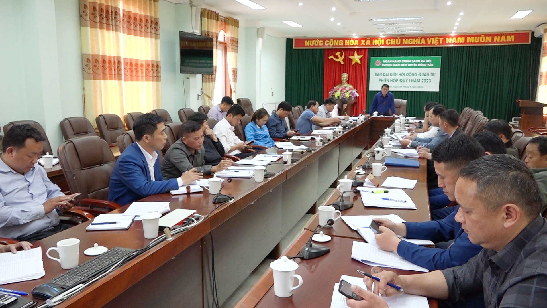 Phiên họp Quý I Ban đại diện Hội đồng quản trị Ngân hàng chính sách xã hội huyện Đồng Văn